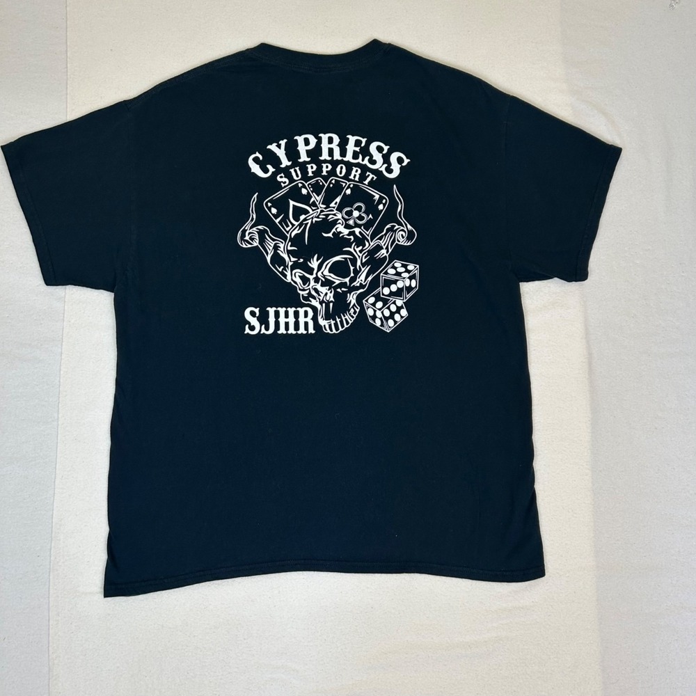 Support Cypress SJHR Gildan Black T-Shirt XL 100% Cotton Motorcycle Texas Tee
